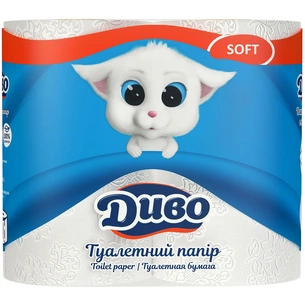 Туалетний папір Диво Soft 2 шари білий 4 рулони (4820003831915) зображення 1