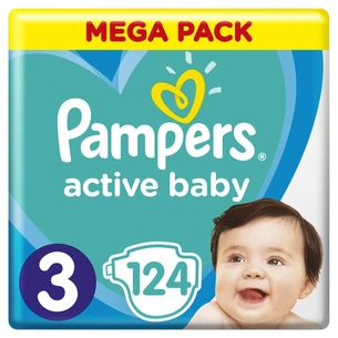 Підгузки Pampers Active Baby Midi Розмір 3 (6-10 кг) 124 шт (8001090950857) зображення 1