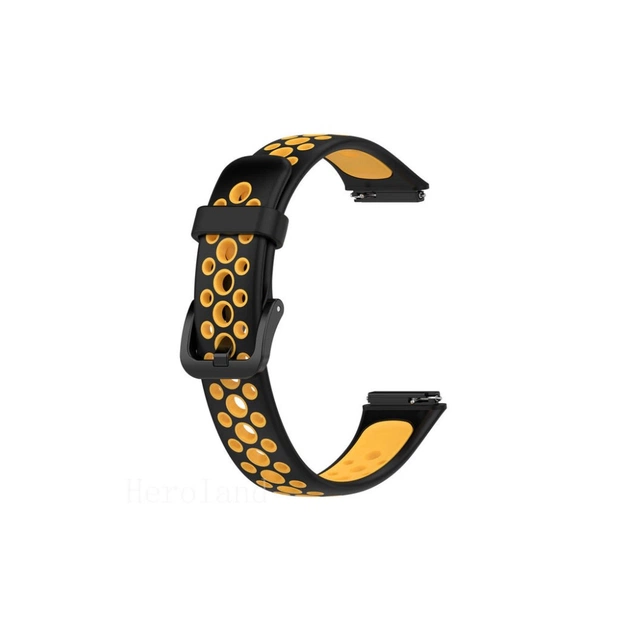 Ремешок для фитнес браслета BeCover Vents Style для Huawei Band 7/Honor Band 7 Black-Orange (709441) - изображение 1
