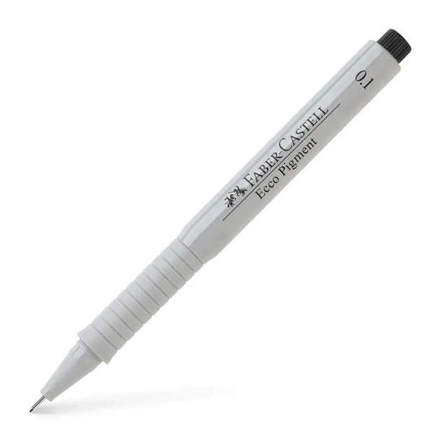 Лайнер Faber-Castell ручка капілярна для графічних робіт Ecco Pigment, діаметр 0,1 мм, колір чорний (6043) - зображення 1
