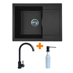 Мийка кухонна Adamant Minimal чорний + змішувач + дозатор (1824296902303) зображення 1