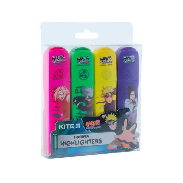 Набір маркерів Kite Highlighter Naruto, набір з 4-х кольорів (NR24-444) - picture 4