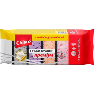 Губки кухонні Chisto Преміум 6 шт. (4820164151655) зображення 1