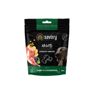 Ласощі для собак Savory для здоров'я кісток і суглобів, кролик і горобина 200 г (4820232631362) изображение 1