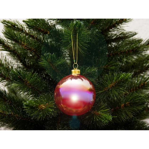 Ялинкова іграшка House Of Seasons Набір скляних кульок глянцевих H&S 12 шт 8 см Темно-рожеві (8720362042495) - picture 3
