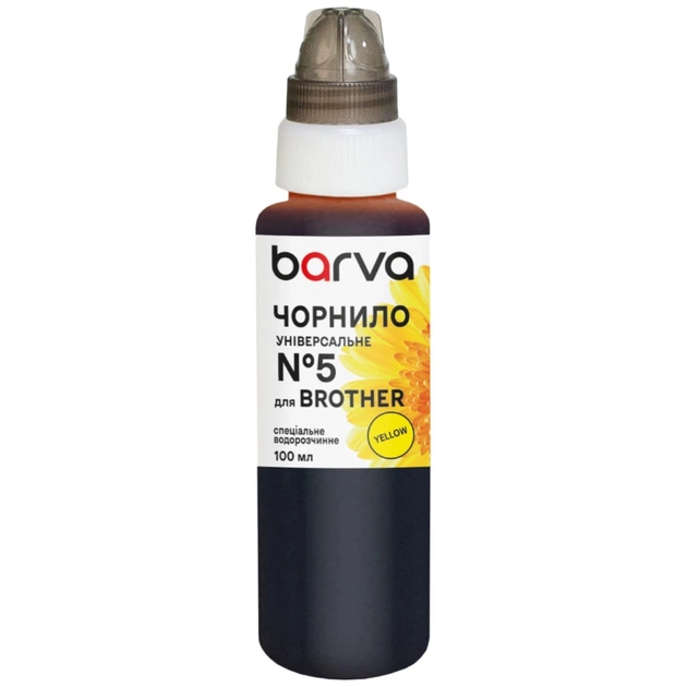 Чернила Barva Brother universal 5 100 мл, yellow (BU5-482e) - изображение 1