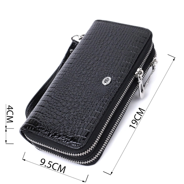 Кошелек ST Leather Из лакированной натуральной кожи Черный (22693) - изображение 3