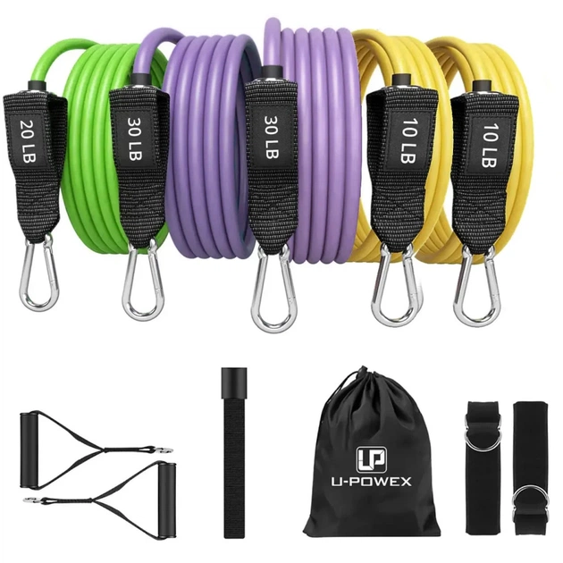 Еспандер U-Powex Resistance bands набір 5шт 100LB до 45кг (UP_1030_100LB) - picture 11