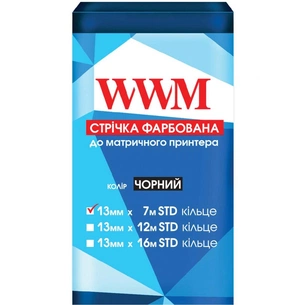 Стрічка до принтерів 13мм х 7м STD к. Black WWM (R13.7S) зображення 1