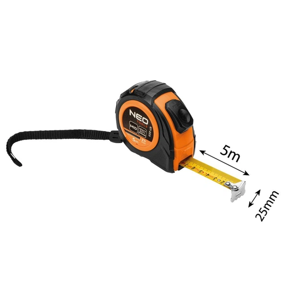 Рулетка Neo Tools 5мx25мм, з фіксатором змотування (67-223) - picture 6