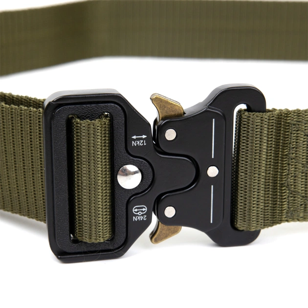 Ремінь Vintage Текстильний з чорною пряжкою Хакі (20549) - зображення 6