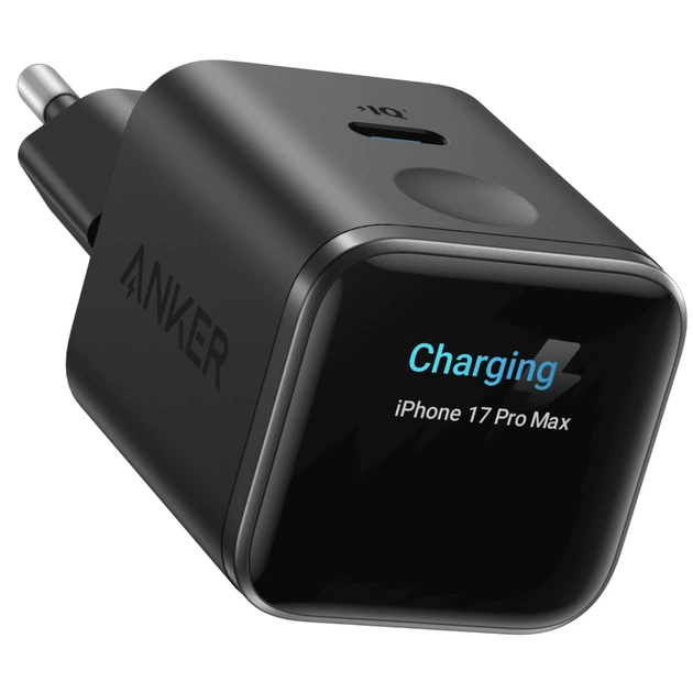 Зарядний пристрій Anker USB-C 45W Smart Display black (A121DG11) - зображення 1