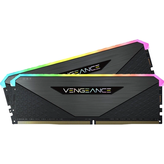 Модуль пам'яті для комп'ютера DDR4 16GB (2x8GB) 3600 MHz Vengeance RGB Pro RT Black Corsair (CMN16GX4M2Z3600C16) - зображення 1