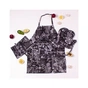 Фартух MirSon Набір №216 - Black flowers дві прихватки + дві рукавички-прихватки + фартух (2200006754404) - зменшене зображення 2