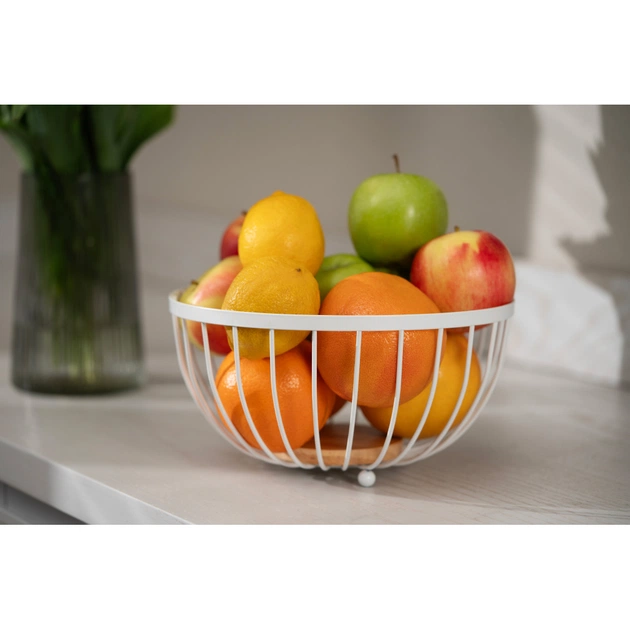 Фруктовниця Ardesto Midori 25х25х13см, метал, дерево, білий (AR0904W) - picture 10