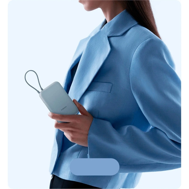 Батарея універсальна Xiaomi 10000mAh 22.5W, Integrated Cable, blue (BHR9073GL) - зображення 10