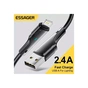 Дата кабель USB 2.0 AM to Lightning 3.0m 2.4A black Essager (EXCL-LSC01) - зменшене зображення 2