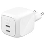 Зарядний пристрій Belkin 2xUSB-C PD50W GaN PPS white (WCH019KQWH) - зменшене зображення 1