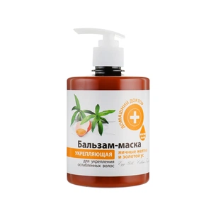 Маска для волосся Домашній Доктор Зміцнювальна Яєчні жовтки і золотий вус 500 мл (4823015929878) зображення 1