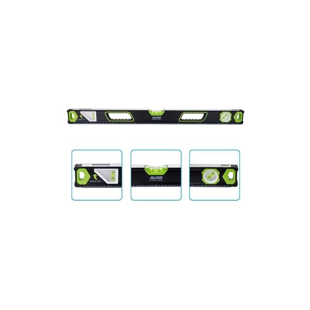 Уровень Alloid Pro, 80см, 3 капсулы, с магнитом, боковое окно (LD-007080) - изображение 1