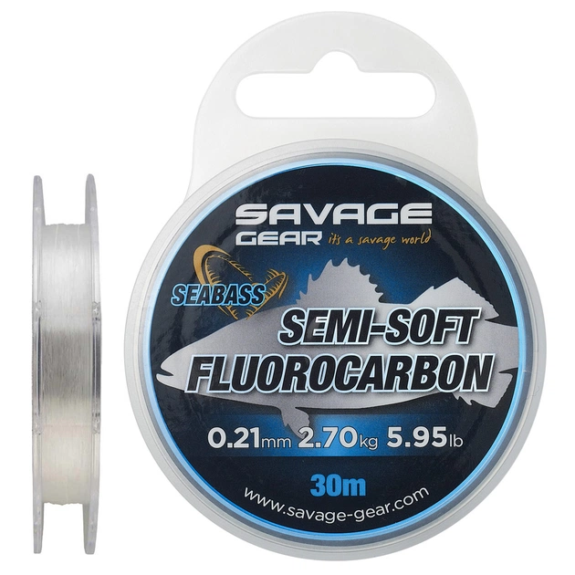 Флюорокарбон Savage Gear Semi-Soft Seabass 30m 0.29mm 4.79kg Clear (1854.18.67) - изображение 1