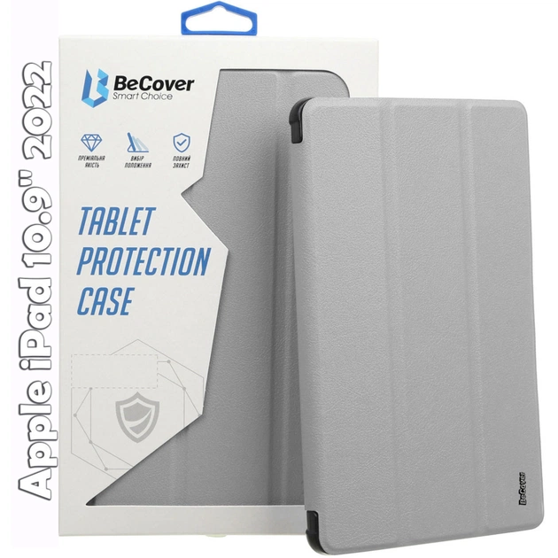 Чехол для планшета BeCover Soft Edge mount Apple Pencil Apple iPad 10.9" 2022/24/11" 2025 Gray (709236) - изображение 1
