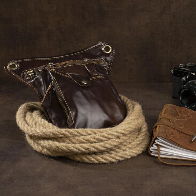 Сумка Vintage На пояс Коричнева (14939) - зображення 8