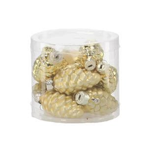 Ялинкова іграшка Chomik скляні прикраси Шишки 16 шт, 3х6 см, золотисті (5900779882119_1) изображение 1