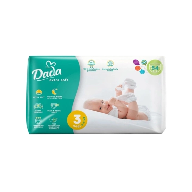 Підгузки Dada Extra Soft 3 (4-9 кг) 54 шт (4823071646443) - зображення 1