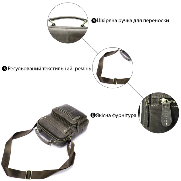 Сумка Vintage Сіра (20028) - изображение 4