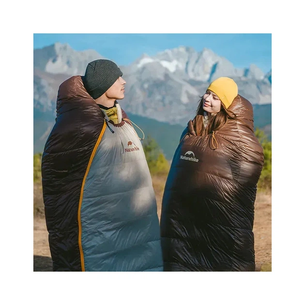 Спальный мешок Naturehike з натуральним пухом Snowbird CNK2550WS014, M, коричневий 400 г (6927595784495) - изображение 5