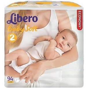 Підгузки Libero Baby Soft 2 (3-6 кг), 94 шт (7322540594553) зображення 1