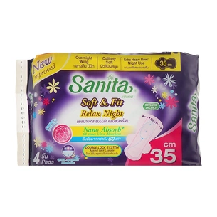 Гігієнічні прокладки Sanita Soft & Fit Relax Night Wing 35 см 4 шт. (8850461601054) зображення 1