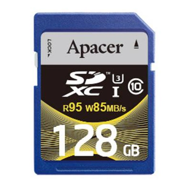 Карта пам'яті Apacer 128GB SDHX UHS-I 95/85 U3 Class10 (AP128GSDXC10U4-R) - изображение 1