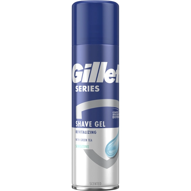 Гель для гоління Gillette Series Відновлювальний із зеленим чаєм 200 мл (7702018619658) - picture 1