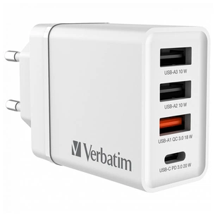 Зарядний пристрій Verbatim USB 30W PD3.0 4-ports white (49701) зображення 1