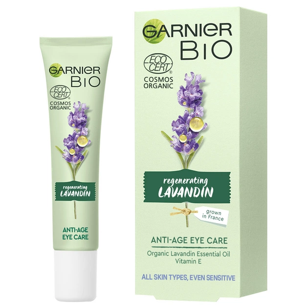 Крем для шкіри навколо очей Garnier Bio Антивіковий з екстрактом лавандину 15 мл (3600542264198) - зображення 1