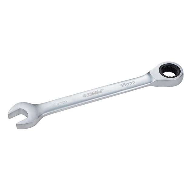 Ключ Sigma ріжково-накидний з тріскачкою 15мм CrV satine (6022151) - picture 3