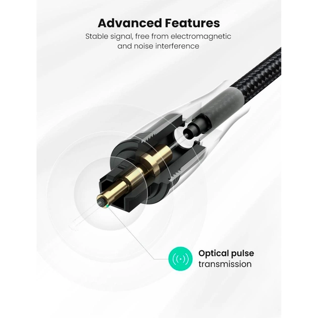 Кабель мультимедійний Optical Toslink 3.0m AV108 black Ugreen (10541) - picture 4