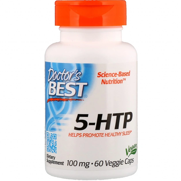 Амінокислота Doctor's Best 5-HTP (гідроксітріптофан), 100мг, 60 капсул (DRB-00077) - зображення 1