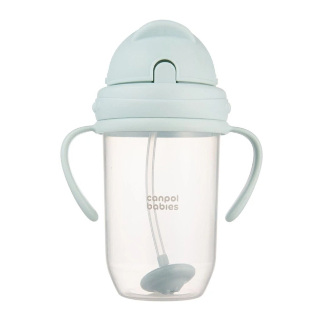 Поильник-непроливайка Canpol babies з трубочкою і обтяжувачем, 270 мл, зелена (56/623_gre) - изображение 3