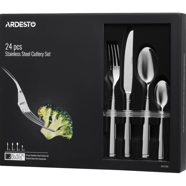 Набір столових приборів Ardesto Black Mars Bordeaux 24 предмета (AR0724BS) - picture 7
