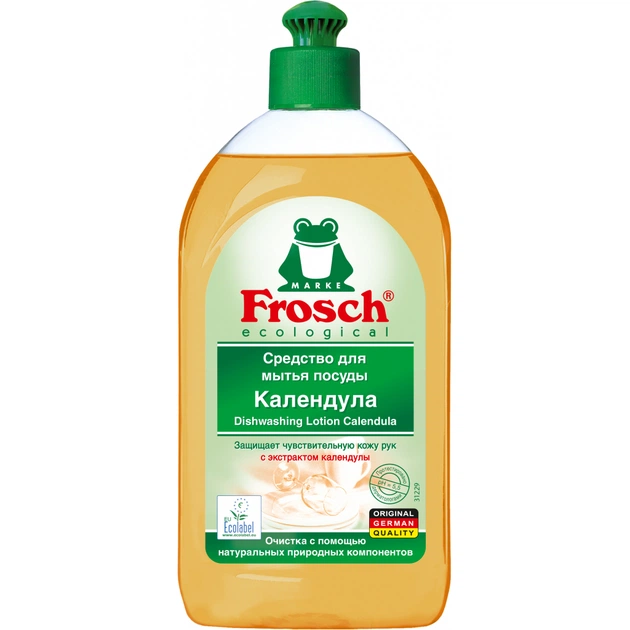Засіб для ручного миття посуду Frosch Календула 500 мл (4009175952578) - зображення 1
