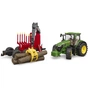 Спецтехніка Bruder трактор John Deere 7R 350 з причепом, краном та колодами (03154) - зменшене зображення 2