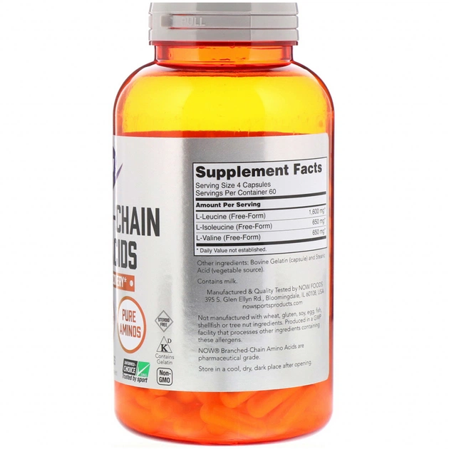 Амінокислота Now Foods Комплекс амінокислот з розгалуженими ланцюгами, Branched Cha (NOW-00054) - зображення 2