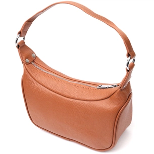 Сумка Vintage Жіноча напівкруглий формат з однією ручкою з натуральної шкіри Коричнева (22413) зображення 1