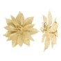 Ялинкова іграшка House Of Seasons Квітка декоративна на кліпсі золота H&S 10 см 3 шт (8720362230809) - preview 2