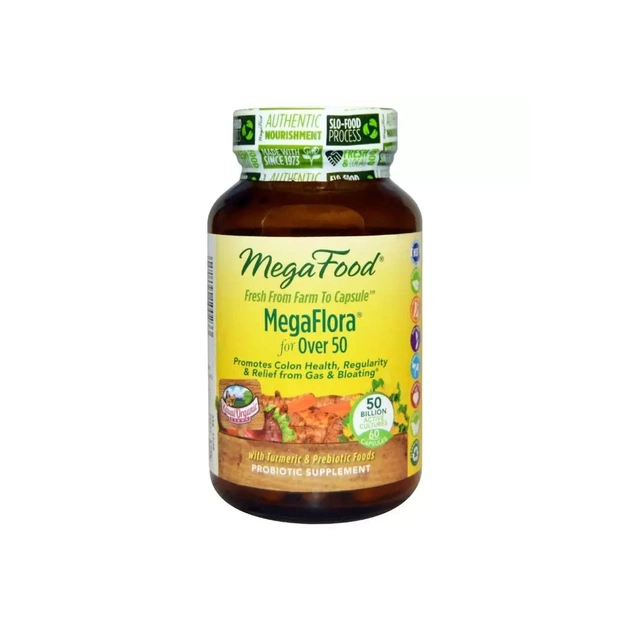 Пробіотики MegaFood Пробиотики MegaFlora Probiotic with Turmeric, 60 капсул (MGF10023) - зображення 1
