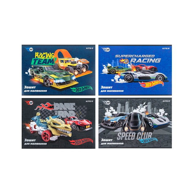 Альбом для малювання Kite Hot Wheels, 12 аркушів (HW24-241) - изображение 1