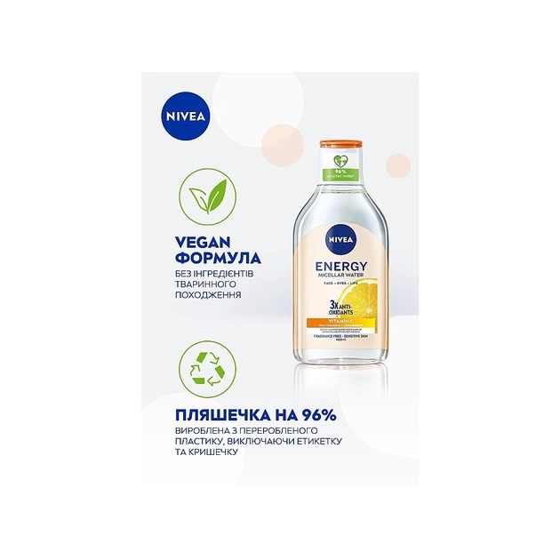 Міцелярна вода Nivea Energy З антиоксидантами 400 мл (4005900893659) - picture 3